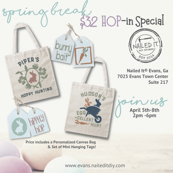 Hop In Event | Personalized Easter Bag & Mini tags